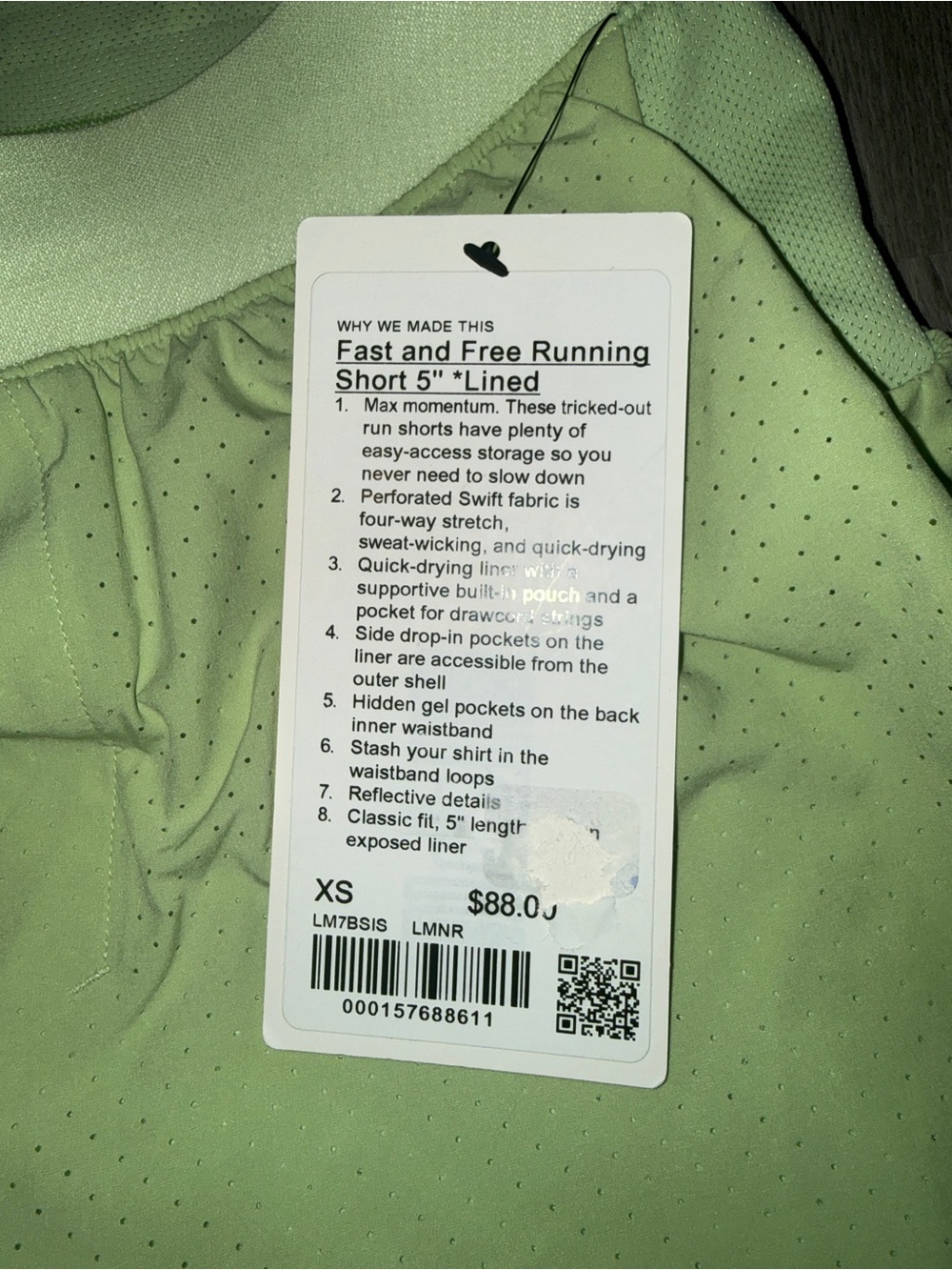 NWT- Lululemon- Men’s- Sz XS- Fast & Free 5” Lined Running Short- Green - Picture 3 of 4